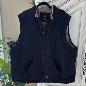 Berne Sherpa Lined Black Full Zip Vest Men's 3XL